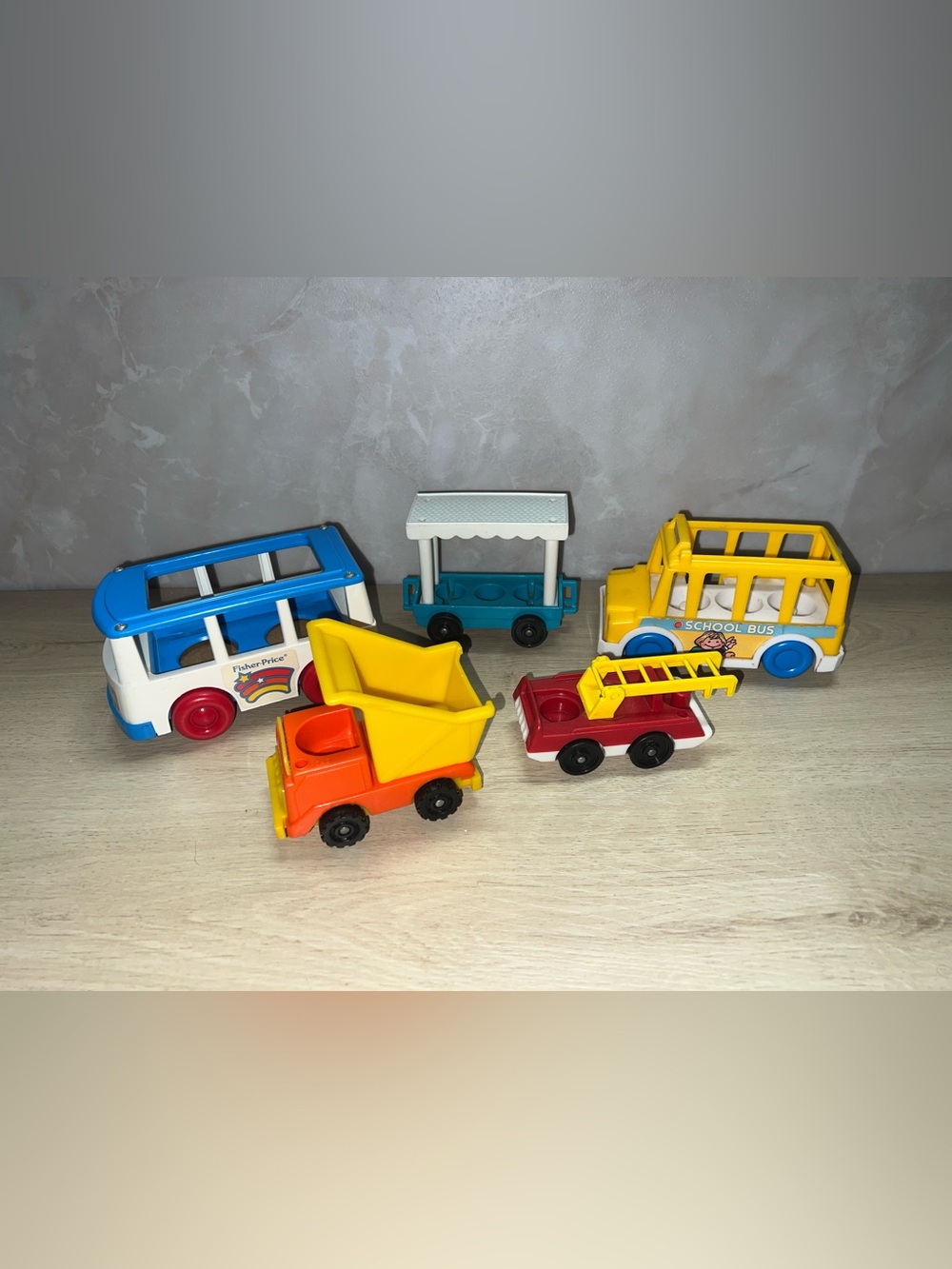 Vintage Fisher Price Little People Vehicle Lot